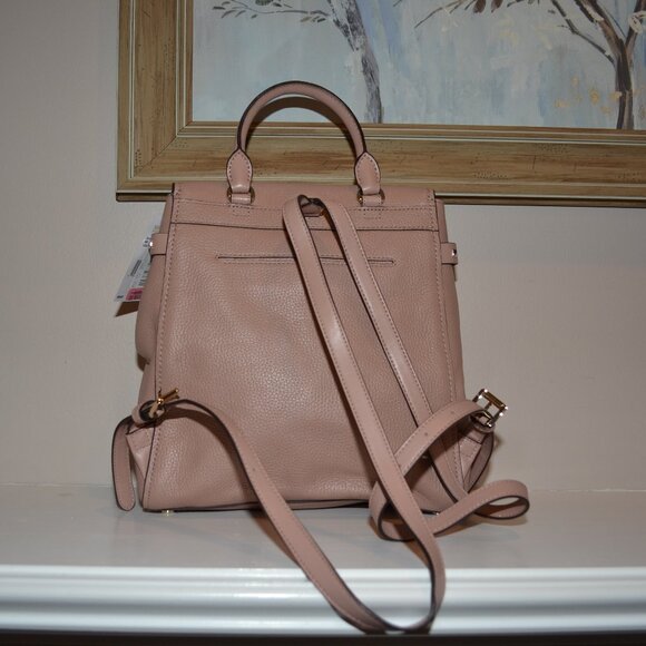 Michael Kors NEW women\'s Addison Medium Pebble Leather brown/pink Backpack main image 8